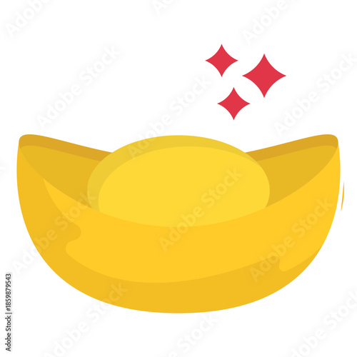 Ingot Illustration Flat Icon