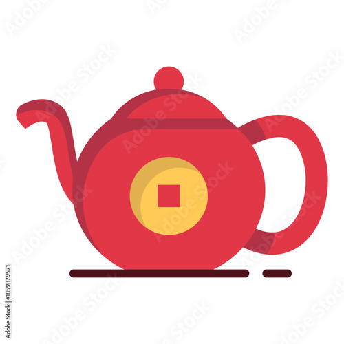 Teapot Illustration Flat Icon