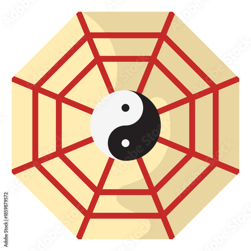 Yin Yang Illustration Flat Icon