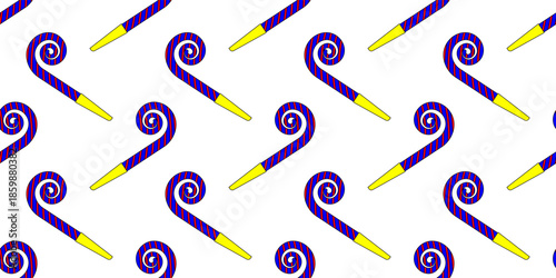 colorful Party horn seamless pattern