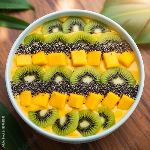 Fresh fruit and chia seed bowl.