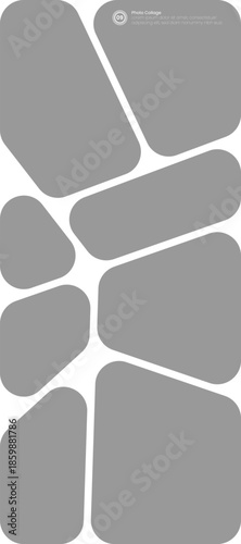 Creative portrait photo collage using rounded abstract mosaic frame