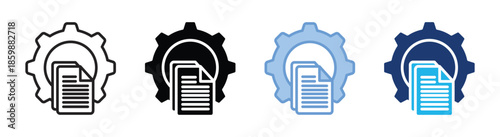 Content management icon set multiple style collection