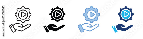 Content management icon set multiple style collection