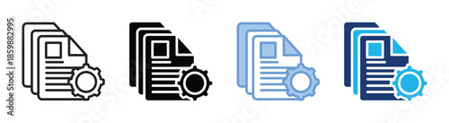 Content management icon set multiple style collection