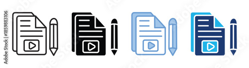 Writing icon set multiple style collection