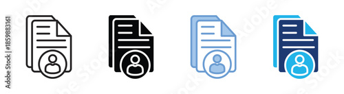 Document icon set multiple style collection