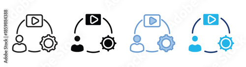 Content creator icon set multiple style collection