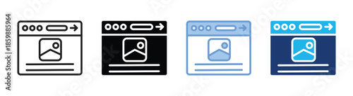Website content icon set multiple style collection
