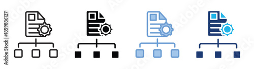 Content management icon set multiple style collection