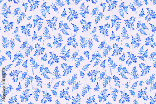 seamless floral pattern with wildfloewrs and leaves for fabric and wallpaper

