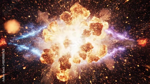 Wallpaper Mural Fiery eye portal exploding in energy animation sequence Torontodigital.ca