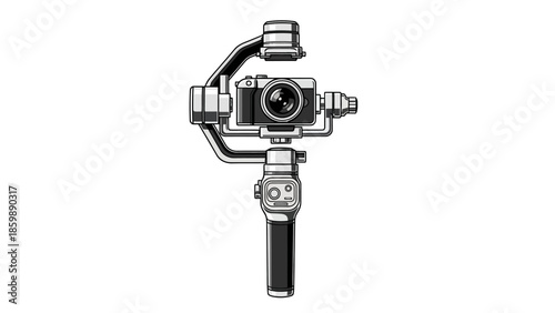 Professional handheld camera stabilizer gimbal for smooth video recording and photography, electronic camera support device