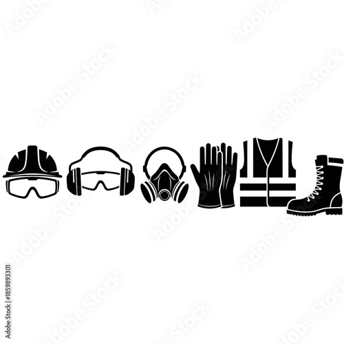 Safety Equipment Set for Work Protection.