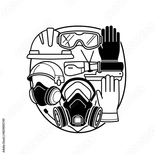 hazmat suit gas mask safety equipment protective gear.