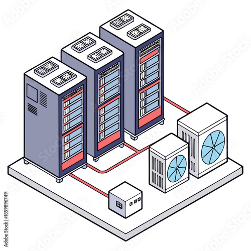 Data center server racks with cooling units