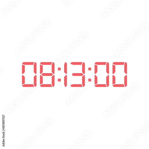 LED digital clock number for counter or calculator mockup design