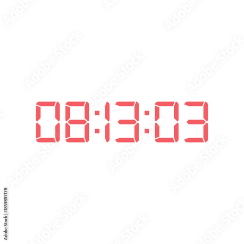 LED digital clock number for counter or calculator mockup design