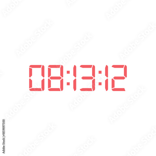 LED digital clock number for counter or calculator mockup design