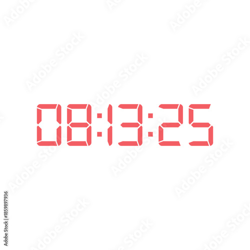 LED digital clock number for counter or calculator mockup design