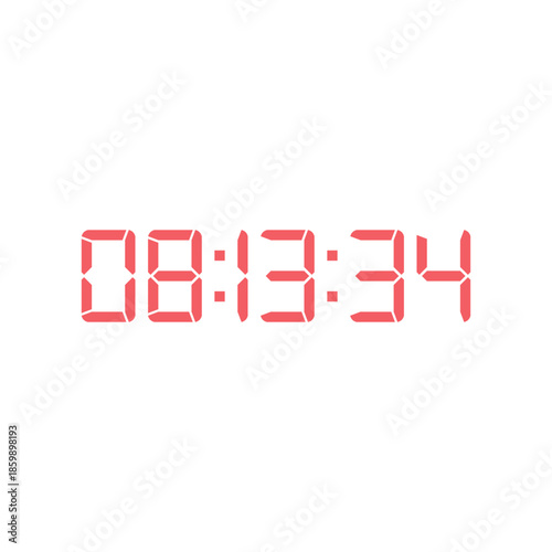 LED digital clock number for counter or calculator mockup design