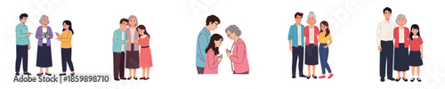 Happy Mothers Day Illustration Showing Family Giving Love Respect And Gifts To Mother In Flat Vector Style