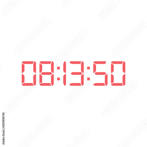 LED digital clock number for counter or calculator mockup design