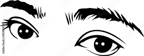 simple vector image of a woman's eye in black isolated on white