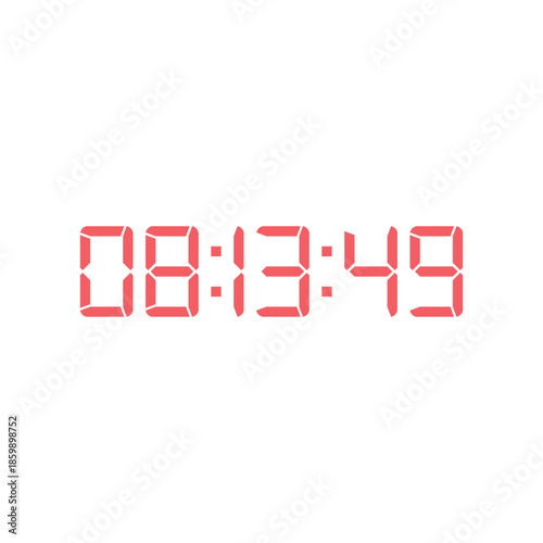 LED digital clock number for counter or calculator mockup design