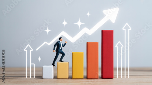 キャリアアップ・成長・成功イメージ　Generative AI