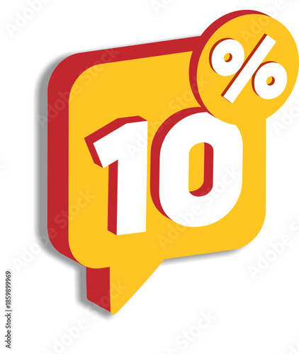 3D vector 10% sale off label design