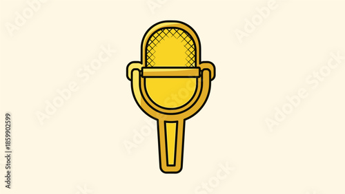 Golden Microphone Icon for Podcast and Audio Recording.