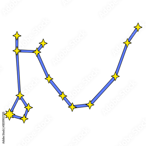 Draco constellation illustration hand drawn isolated vector