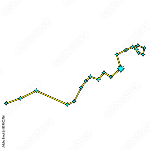 Hydra constellation illustration hand drawn isolated vector