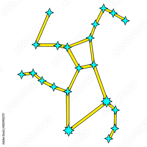 Hercules constellation illustration hand drawn isolated vector