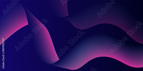 Abstract glowing wave lines on dark blue background. Dynamic wave pattern. Modern flowing wavy lines. Futuristic technology concept. Suit for banner, poster, cover, brochure, flyer, website. vector