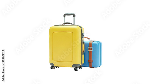 Yellow and Blue Luggage