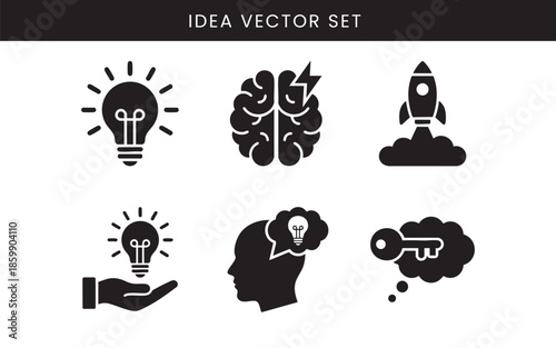 Creative Idea and Innovation Silhouette Icons