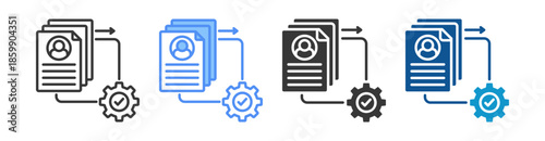 Management Icon Set Vector Collection Isolated In Black And White