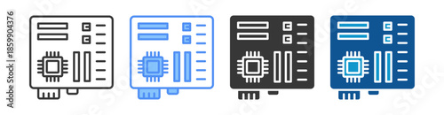 Hardware Icon Set Vector Collection Isolated In Black And White