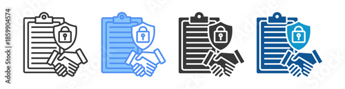 Privacy Icon Set Vector Collection Isolated In Black And White