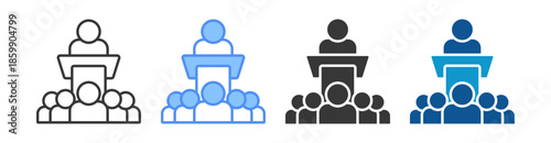 Leader Icon Set Vector Collection Isolated In Black And White