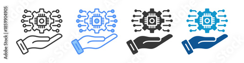 Technology Icon Set Vector Collection Isolated In Black And White