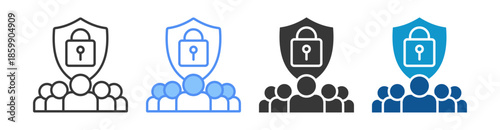 Privacy Icon Set Vector Collection Isolated In Black And White