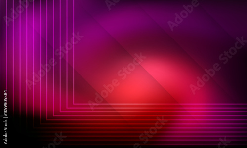 Shiny straight lines on dark background, techno digital modern template. Vector Eps 10
