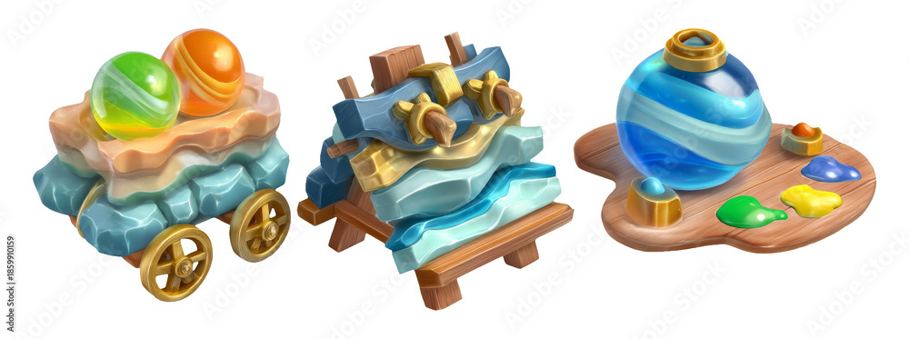 Fototapeta premium Colorful Creative Painting Essentials for Artistic Themes and Visual References