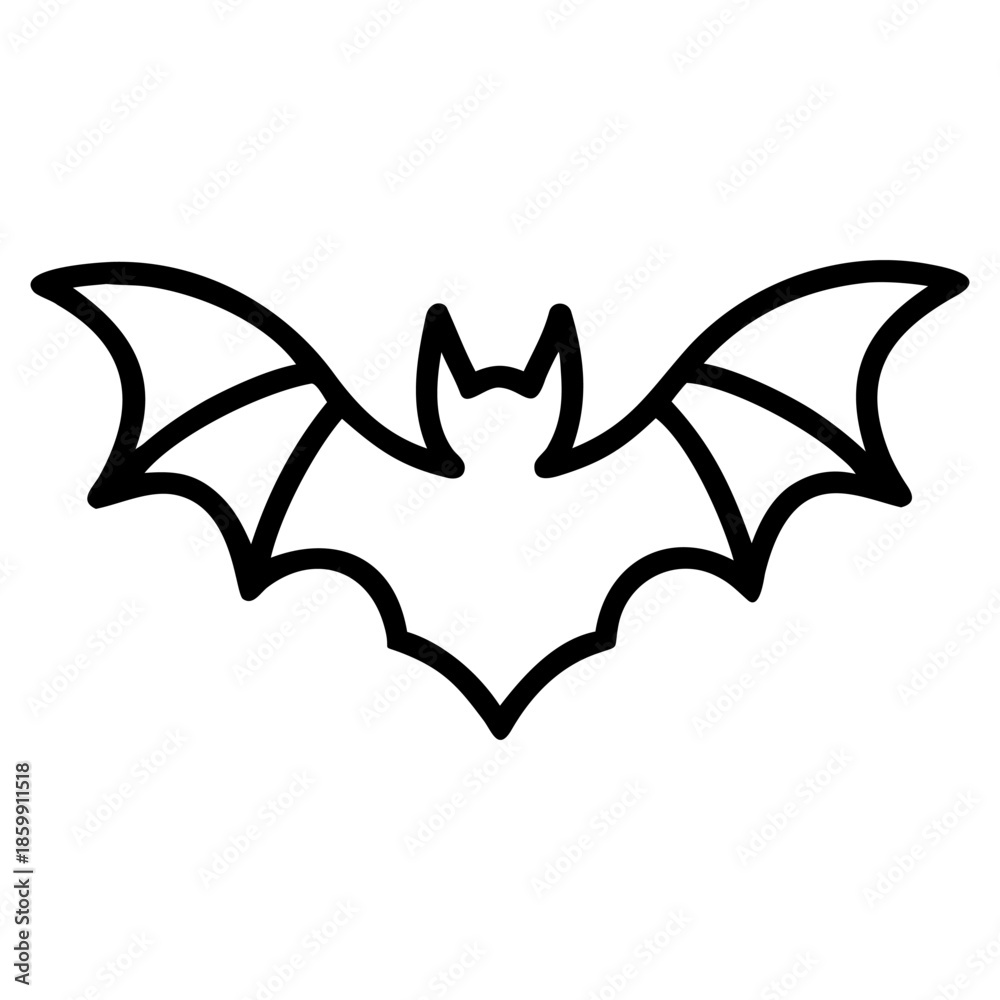 Obraz premium A bat icon bold outline vector illustration design