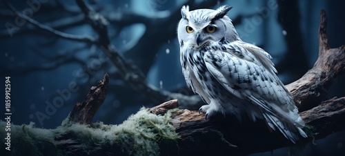realistic photo of a glossy white owl ,generative AI