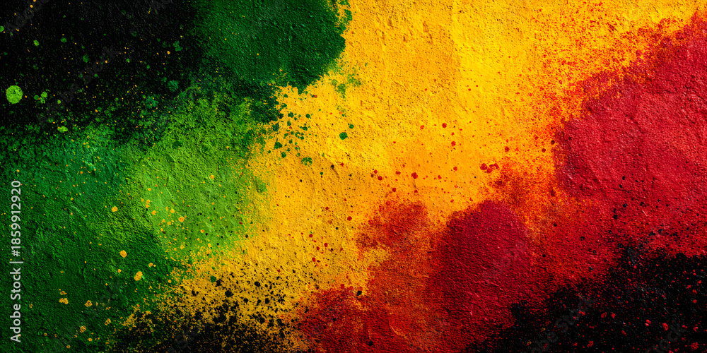 Fototapeta premium black history month, canvas grunge texture, red yellow green paint color, celebration background