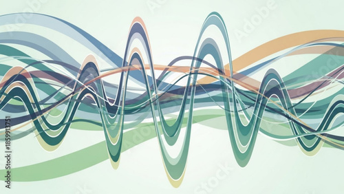 Abstract Curves and Rhythms: a flowing array of colorful lines and curves swirl together to create a dynamic, modern abstract design. A symphony of shapes and forms that evoke emotion, energy.